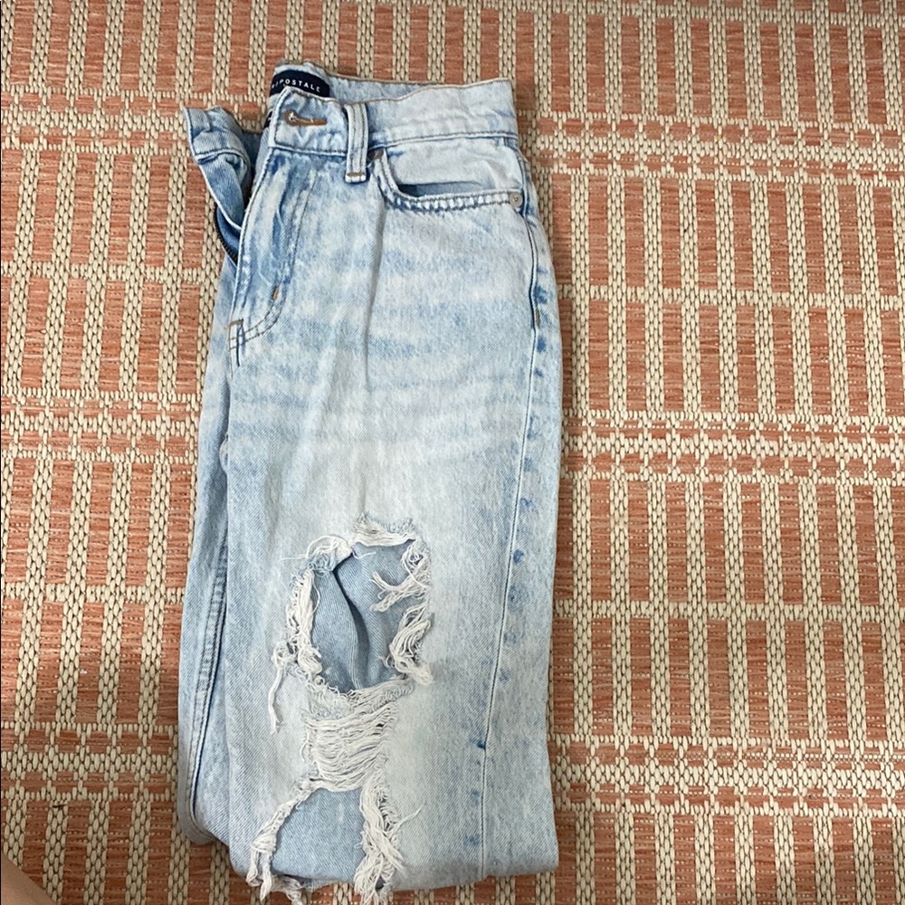 Aeropostale Blue Boyfriend Jeans Distressed Vintage